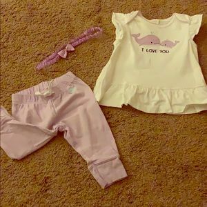 Gymboree Matching Sets - Baby girl “I love you” whale outfit Gymboree Matching Sets - Baby girl “I love you” whale outfit